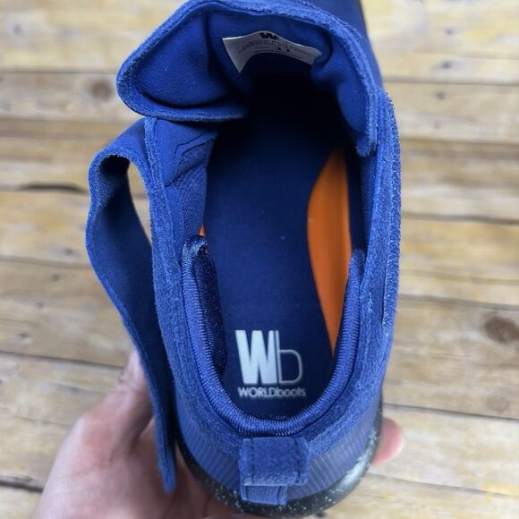 WORLD BOOTS Sz 11 Mens Chukka Moccasin Boots 100% Leather Suede Blue - Picture 15 of 16